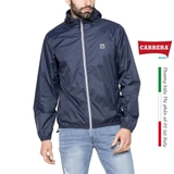 ÁO KHOÁC GIÓ NAM CÓ MŨ VÀ KHÓA KÉO MÀU XANH SẪM– CARRERA JEANS - NHẬP KHẨU CHÍNH HÃNG TỪ Ý