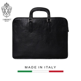 TÚI ĐỰNG LAPTOP DA VEGETABLE-TANNED CALFSKIN 81 - Black -  MEDICI OF FLORENCE - SẢN XUẤT THỦ CÔNG TẠI ITALIA