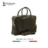 TÚI LAPTOP NAM DA CALFSKIN MÀU ĐEN 030191NE * 91Ne  – OLD ANGLER - SẢN XUẤT THỦ CÔNG TỪ ITALY