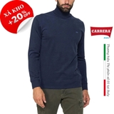 ÁO DÀI TAY NAM MÀU TRƠN VỚI CỔ CAO VÀ LOGO THÊU - CARRERA JEANS - NHẬP KHẨU CHÍNH HÃNG TỪ ITALIA