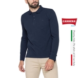 ÁO POLO DÀI TAY NAM COTTON TRƠN MÀU XANH THAN - CARRERA JEANS - NHẬP KHẨU CHÍNH HÃNG TỪ ITALIA