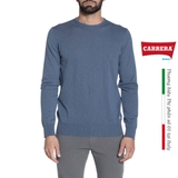 ÁO LEN DỆT KIM NAM COTTON DÀI TAY XANH DƯƠNG ĐẬM - CARRERA JEANS - NHẬP KHẨU CHÍNH HÃNG TỪ ITALIA