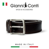 (SEO) THẮT LƯNG DA THẬT NAM MÀU NÂU 5155428-40-28 - GIANNI CONTI - SẢN XUẤT THỦ CÔNG TẠI ITALIA