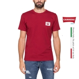 ÁO THUN NAM CỘC TAY BASIC MÀU ĐỎ DAHLIA IN LOGO – CARRERA JEANS - NHẬP KHẨU CHÍNH HÃNG TỪ Ý