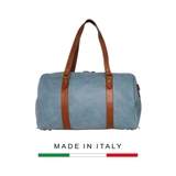 TÚI DU LỊCH DA CALFSKIN 1001-2 DL - Steel Blue -  MEDICI OF FLORENCE - SẢN XUẤT THỦ CÔNG TẠI ITALIA