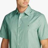 ÁO SƠ MI NAM HỌA TIẾT KẺ SỌC MÀU FORT GREEN MW0MW39161_0CD - TOMMY HILFIGER - NHẬP KHẨU CHÍNH HÃNG TỪ Ý
