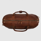 TÚI DU LỊCH DA BÊ MỀM CAO CẤP MÀU NÂU COGNAC 9277 -  MEDICI OF FLORENCE - SẢN XUẤT THỦ CÔNG TẠI ITALIA