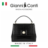 TÚI XÁCH NỮ DA THẬT MÀU ĐEN 9493013-10 – GIANNI CONTI - SẢN XUẤT THỦ CÔNG TẠI ITALY