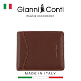 VÍ DA THẬT NAM MÀU NÂU 587750-163 – GIANNI CONTI - SẢN XUẤT THỦ CÔNG TỪ ITALY