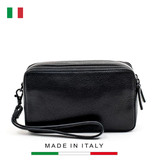 CLUTCH DA THẬT NAM MÀU ĐEN – GIANNI CONTI - SẢN XUẤT THỦ CÔNG TỪ ITALY