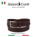 (SEO) THẮT LƯNG DA THẬT NAM MÀU NÂU 5155428-40-28 - GIANNI CONTI - SẢN XUẤT THỦ CÔNG TẠI ITALIA