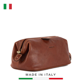 CLUTCH DA THẬT NAM MÀU NÂU – GIANNI CONTI - SẢN XUẤT THỦ CÔNG TỪ ITALY