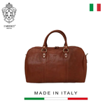 TÚI DU LỊCH DA CALFSKIN 9275 - Brown -  MEDICI OF FLORENCE - SẢN XUẤT THỦ CÔNG TẠI ITALIA
