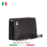 CLUTCH NAM MÀU ĐEN DA THẬT – GIANNI CONTI - SẢN XUẤT THỦ CÔNG TỪ ITALY