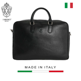 TÚI ĐỰNG LAPTOP DA CALFSKIN 110 M - Black -  MEDICI OF FLORENCE - SẢN XUẤT THỦ CÔNG TẠI ITALIA