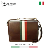 TÚI ĐEO CHÉO NAM DA BÊ CAO CẤP MÀU NÂU – OLD ANGLER - SẢN XUẤT THỦ CÔNG TỪ ITALY