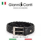 THẮT LƯNG DA THẬT NAM MÀU ĐEN 5105370-35-10 - GIANNI CONTI - SẢN XUẤT THỦ CÔNG TẠI ITALIA