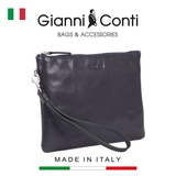 CLUTCH DA THẬT NAM MÀU XANH JEANS 9405070-43 – GIANNI CONTI - SẢN XUẤT THỦ CÔNG TẠI ITALY