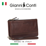 CLUTCH DA THẬT NAM MÀU NÂU 912211-28 – GIANNI CONTI - SẢN XUẤT THỦ CÔNG TẠI ITALY