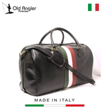 TÚI DU LỊCH DA FULL-GRAIN LEATHER MÀU ĐEN – OLD ANGLER - SẢN XUẤT THỦ CÔNG TỪ ITALY