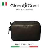 CLUTCH DA THẬT NAM MÀU NÂU 1812109-28 – GIANNI CONTI - SẢN XUẤT THỦ CÔNG TẠI ITALY