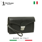 CLUTCH NAM FULL-GRAIN LEATHER MÀU ĐEN – OLD ANGLER - SẢN XUẤT THỦ CÔNG TỪ ITALY