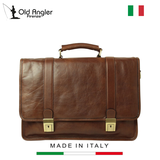 CẶP DA BÊ CAO CẤP MÀU NÂU HẠT DẺ – OLD ANGLER - SẢN XUẤT THỦ CÔNG TỪ ITALY