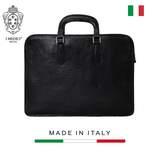 TÚI ĐỰNG LAPTOP DA VEGETABLE-TANNED CALFSKIN 81 - Black -  MEDICI OF FLORENCE - SẢN XUẤT THỦ CÔNG TẠI ITALIA