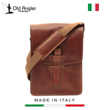 TÚI ĐEO CHÉO NAM DA BÒ THẬT MÀU NÂU 411489MA – OLD ANGLER - SẢN XUẤT THỦ CÔNG TỪ ITALY