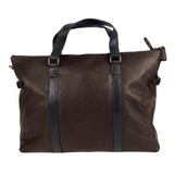 TÚI DU LỊCH DA THẬT MÀU NÂU ĐEN 4952579-28 - GIANNI CONTI - SẢN XUẤT THỦ CÔNG TỪ ITALY