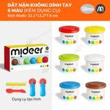 Combo đất nặn gạo hữu cơ không dính tay dùng nhiều lần bộ 6 màu kèm dụng cụ