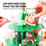 Xếp Hình Cây Thông Noel 3D Kèm Đèn Và Hộp Nhạc Phát Nhạc DIY Mideer: Quà Tặng Giáng Sinh Độc Đáo Cho Bé Yêu