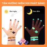 Hình xăm cho bé, dán móng tay phát sáng Mideer Halloween dress up sticker pack