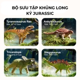 Mô Hình Khủng Long Kỷ Jurassic Size Lớn Cao Cấp, Tyrannosaurus Rex, Triceratops, Stegosaurus, Ankylosaurus