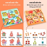 Bảng Ghép Hình Núm Gỗ Cao Cấp Cho Bé - Mideer Wooden Peg Puzzles
