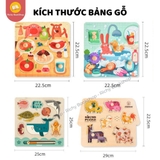 Bảng Ghép Hình Núm Gỗ Cao Cấp Cho Bé - Mideer Wooden Peg Puzzles