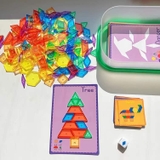 PATTERN BLOCK BỘ 6 HÌNH 6 MÀU/ HÌNH KHỐI MUÔN MÀU/ Giáo cụ montessori