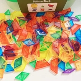 PATTERN BLOCK BỘ 6 HÌNH 6 MÀU/ HÌNH KHỐI MUÔN MÀU/ Giáo cụ montessori