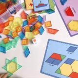 PATTERN BLOCK BỘ 6 HÌNH 6 MÀU/ HÌNH KHỐI MUÔN MÀU/ Giáo cụ montessori