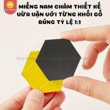 Đồ Chơi Xếp Hình Gỗ Nam Châm Hình Học Mideer Magnetic Geometry Blocks 250pcs Tặng Kèm Bảng Từ Tính