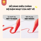 Bút dạ màu Acrylic Mideer Markers siêu mềm kèm bút dạ màu nhũ highlight