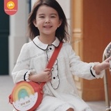 Túi đeo chéo bằng vải SBR cao cấp hình tròn cho bé chính hãng Zoyzoii Kid's Messenger Bag mã B29