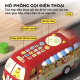 Đồ chơi xe buýt cho bé kèm âm thanh vui nhộn an toàn chính hãng Goodway Learning Bus
