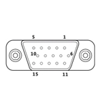 Cổng DB15 đầu cái 16 chân nối dây bắt vít domino có vỏ