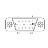 Cổng DB15 đầu đực 16 chân nối dây bắt vít domino có vỏ