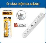 Ổ Cắm Điện Đa Năng INGCO HES23042V ổ cắm 1 công tắc 13A chịu tải 3250W Dây đồng 3m chống cháy, quá tải, chống giật