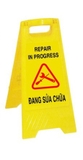 Bảng nhựa cảnh báo (khu vực đang sửa chữa, chú ý sàn ướt, khu vực nguy hiểm, khu vực đang thi công)