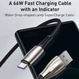 Cáp sạc SuperCharge cho đèn hình giọt nước Baseus cho Type-C 66W