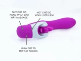 Lưỡi Liếm Rung Xoay 2 Đầu Đa Năng 12 Chế Độ
