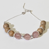 VÒNG TRẦM PHỐI DÂY CHUYỀN BẠC VÀ ĐÁ THẠCH ANH DÂU TÂY